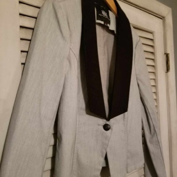 Rock & Republic Grey Denim Blazer Jacket 12 - Picture 2 of 8